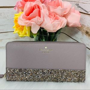 #bagsavenue Glitter Kate spade Gray cityscape Neda wallet gray Greta court